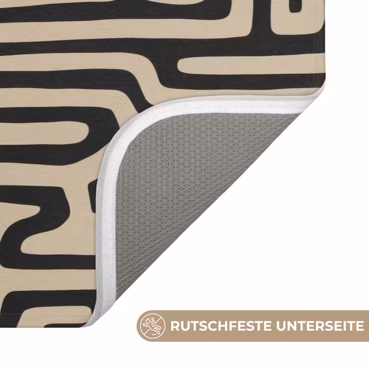 Badematte - Grafik - Linien - Schwarz — 3