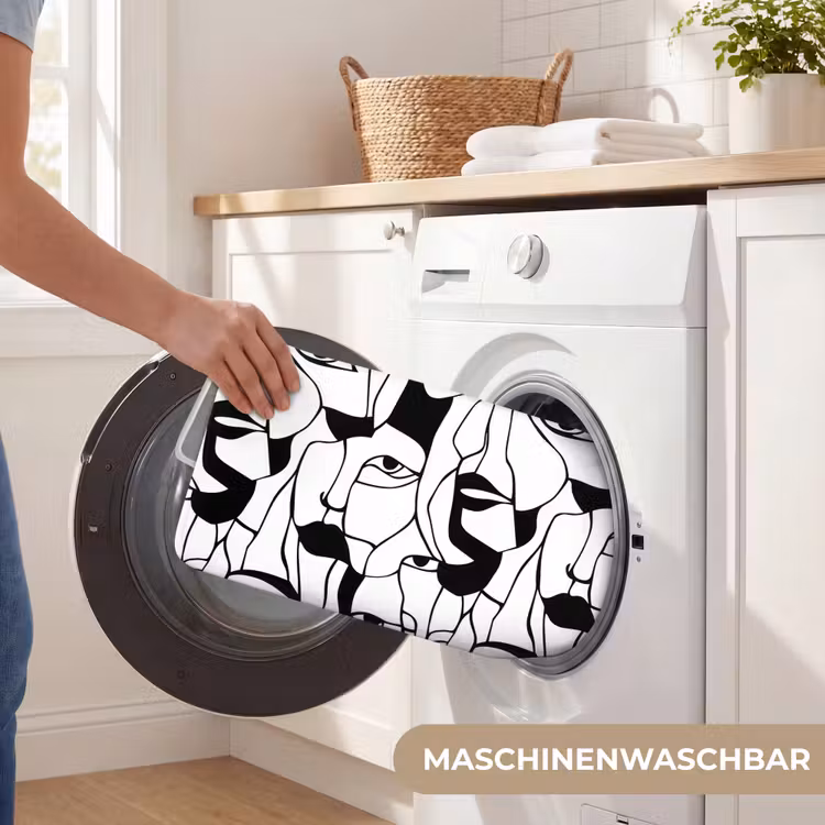 Badematte - Linien - Gesichter - Schwarz - Weiß — 7