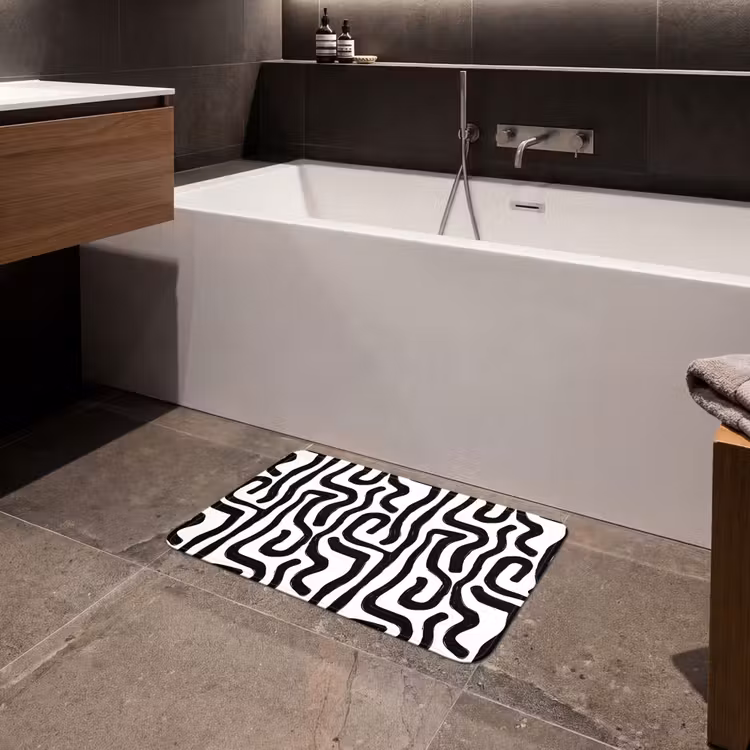 Badematte - Modern - Linien - Schwarz — 4