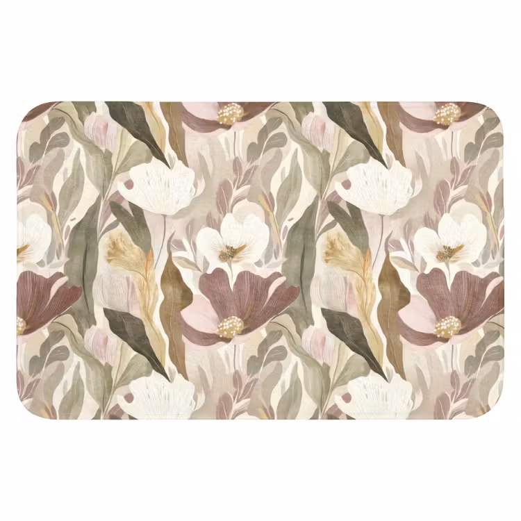 Badematte - Blumen - Aquarell - Farbenfroh — 1