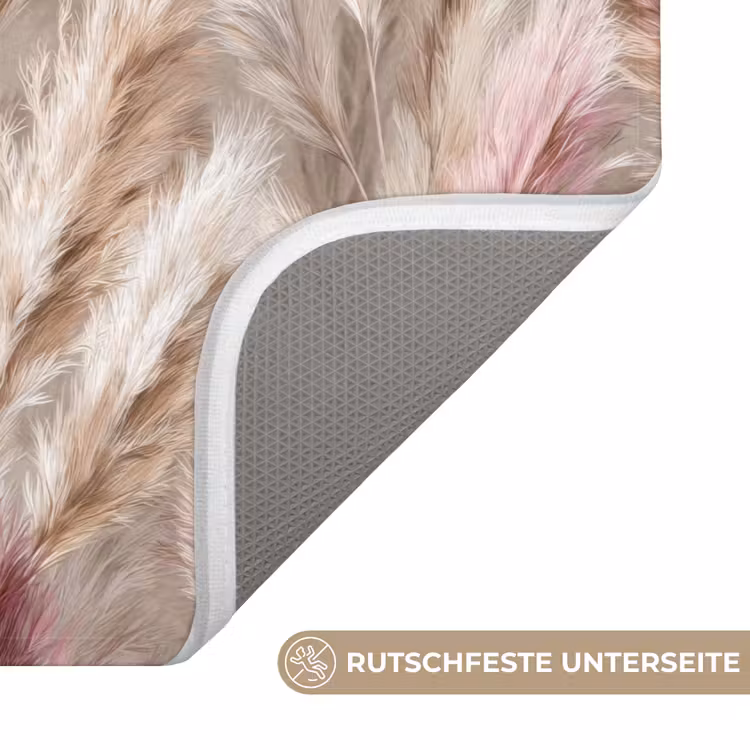 Badematte - Pampasgras - Flauschig - Farbenfroh — 3