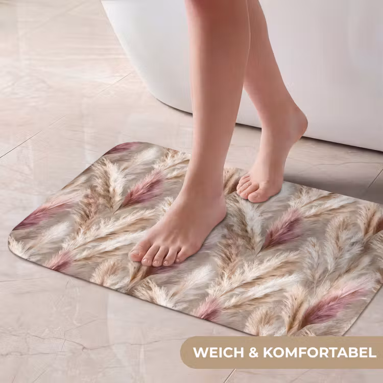Badematte - Pampasgras - Flauschig - Farbenfroh — 5