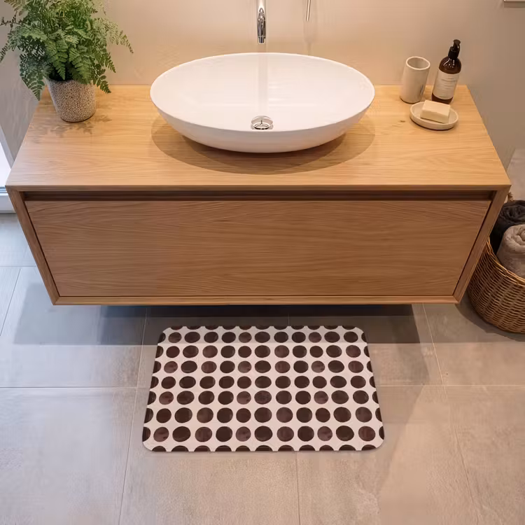 Badematte - Polka dots - Muster - Braun — 2