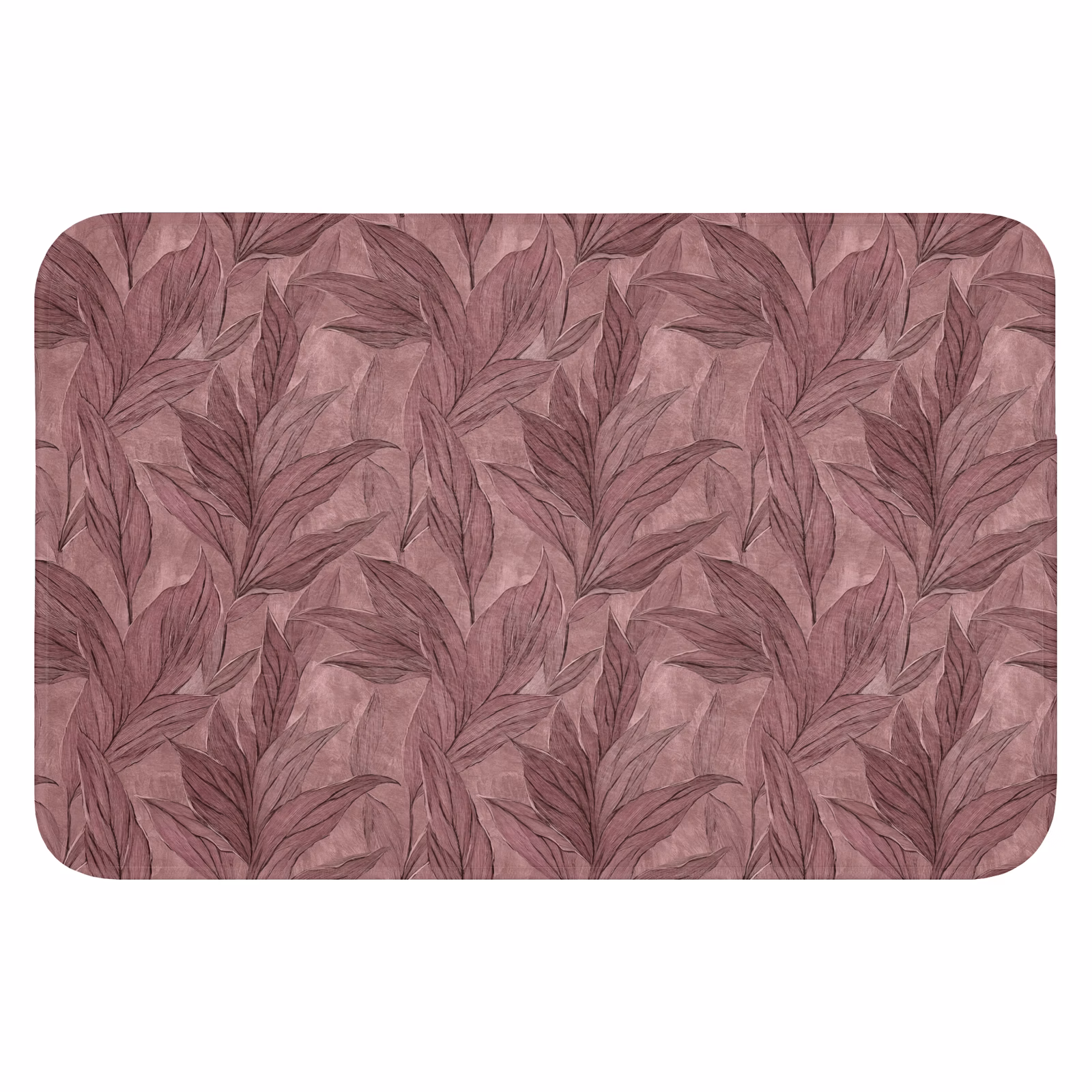 Badematte - Blätter - Muster - Lila — 1
