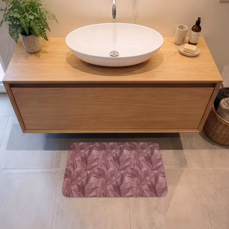 Badematte - Blätter - Muster - Lila — 2