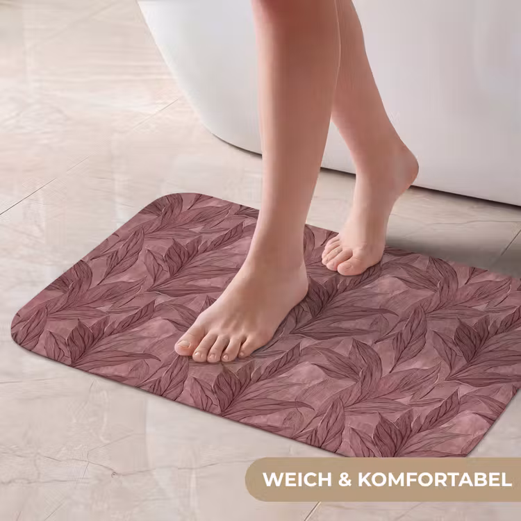 Badematte - Blätter - Muster - Lila — 5