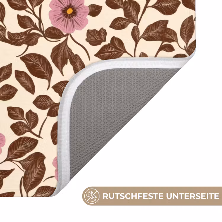 Badematte - Blumen - Blätter - Farbenfroh — 3