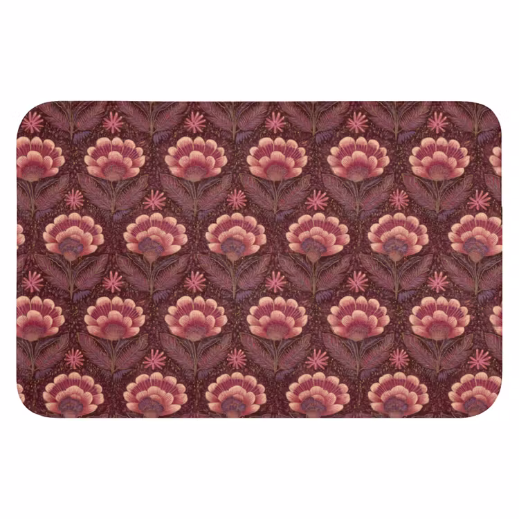 Badematte - Blumen - Fächer - Lila — 1
