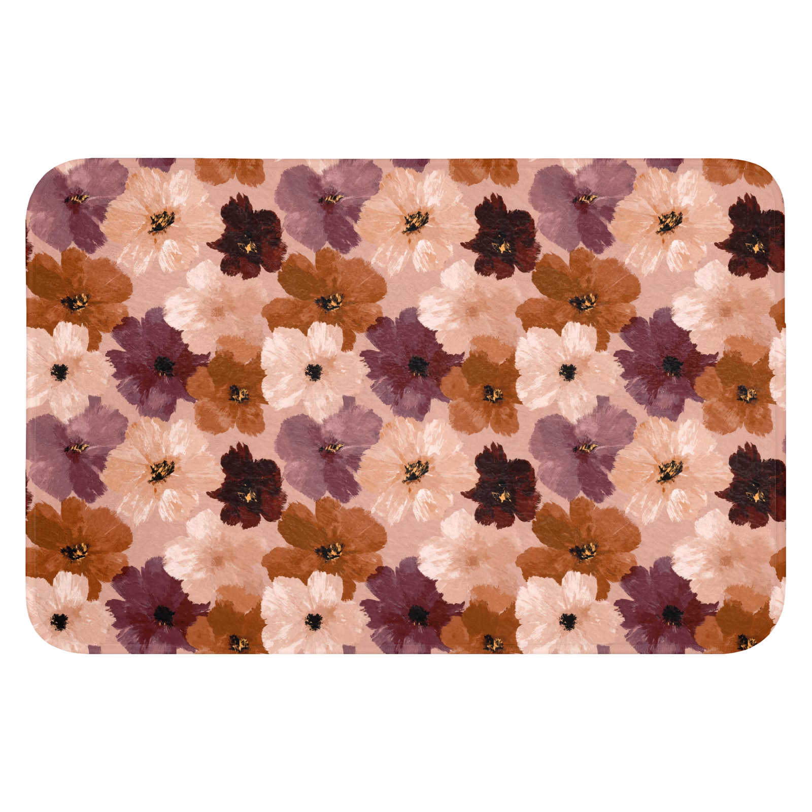 Badematte - Blumen - Abstrakt - Erdtöne — 1