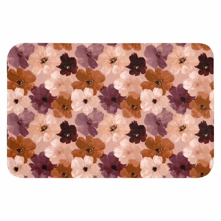 Badematte - Blumen - Abstrakt - Erdtöne — 1