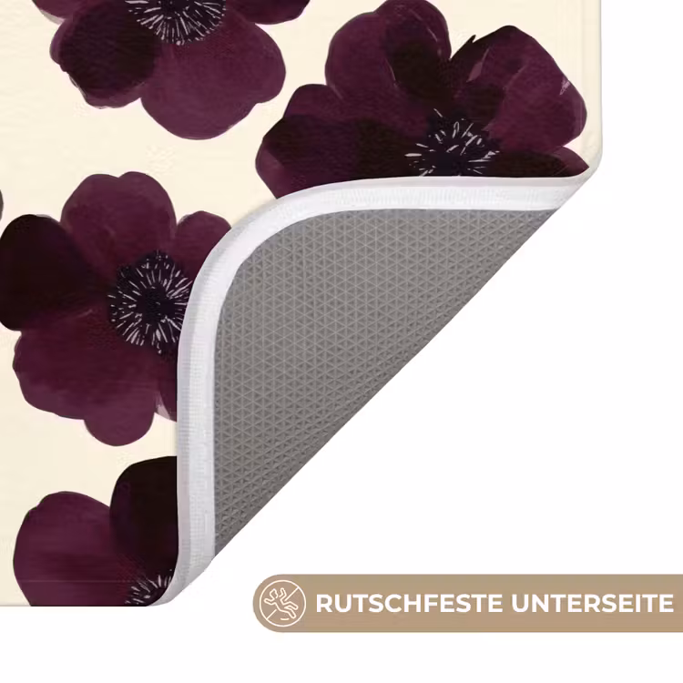 Badematte - Blumen - Aquarell - Lila — 3