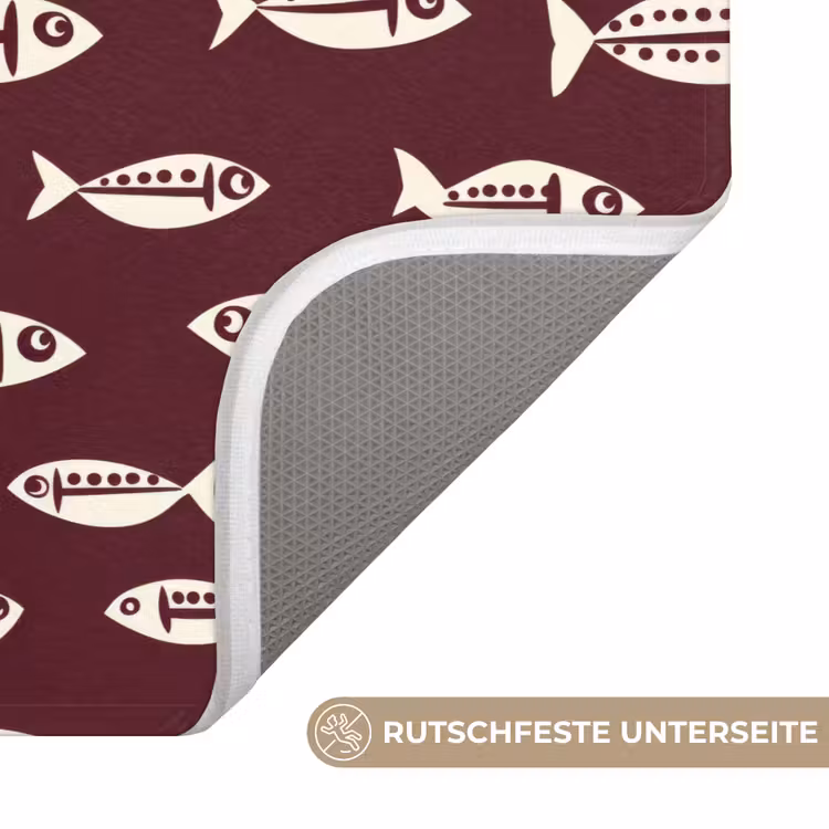 Badematte - Fisch - Grafik - Muster - Dunkel — 3