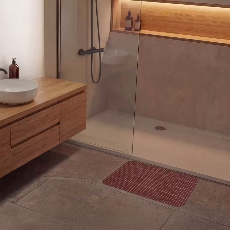 Badematte - Linien - Muster - Bordeaux — 8