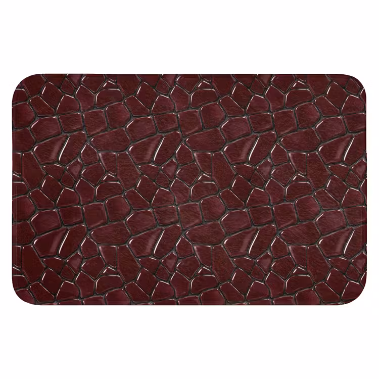 Badematte - Mosaik - Fliese - Burgunderrot — 1
