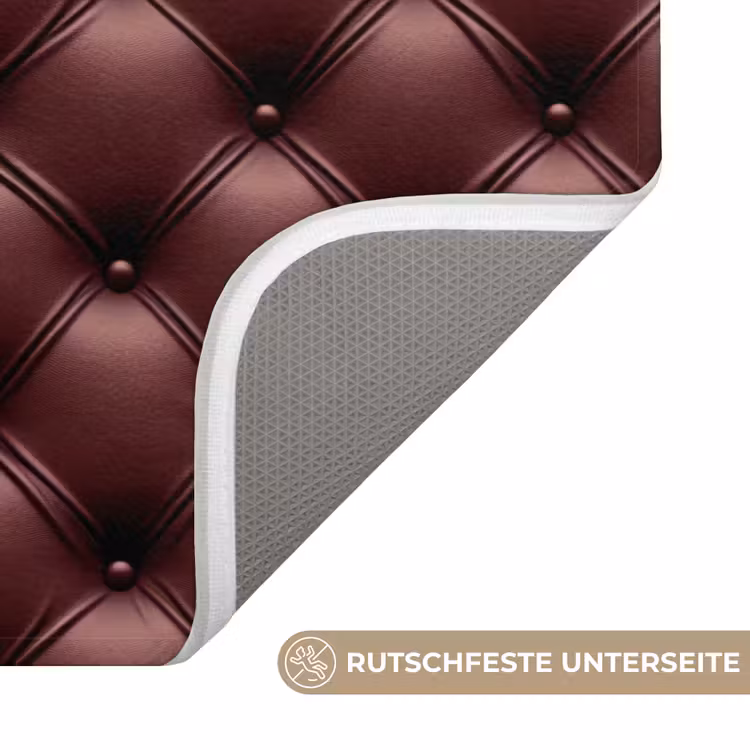 Badematte - Leder - Muster - Bordeaux — 3