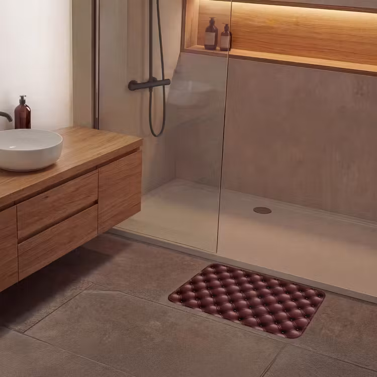 Badematte - Leder - Muster - Bordeaux — 8