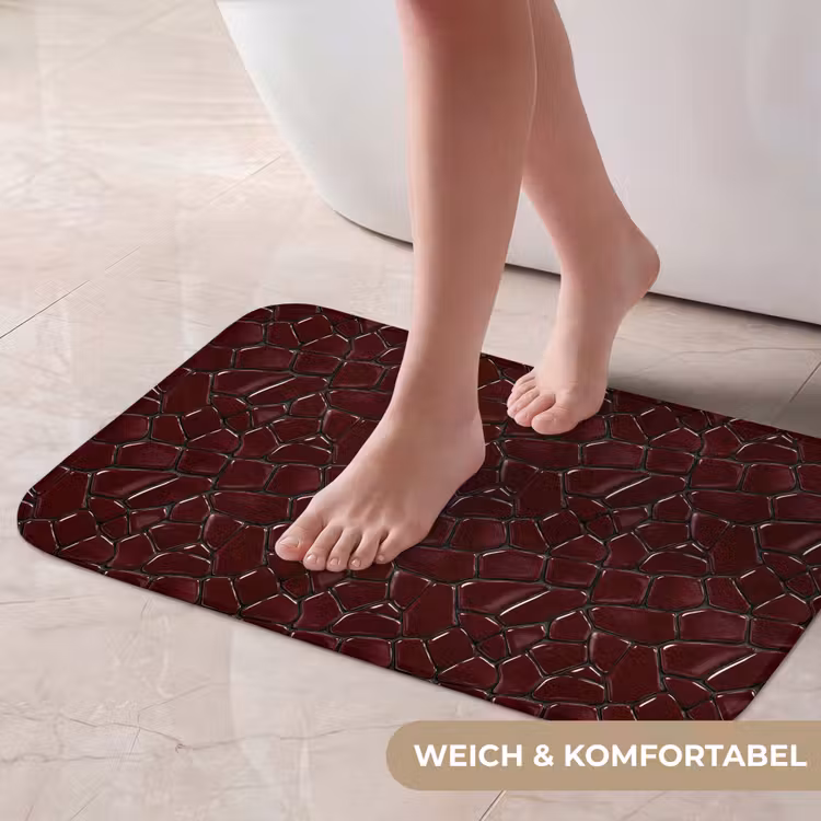 Badematte - Mosaik - Fliese - Burgunderrot — 5