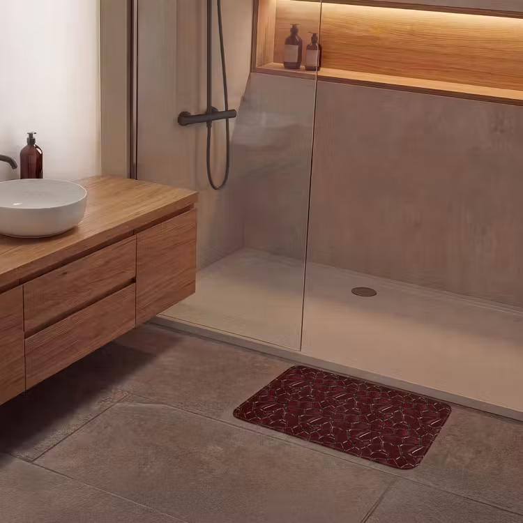 Badematte - Mosaik - Fliese - Burgunderrot — 8