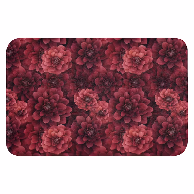 Badematte - Dahlien - Blumen - Rot — 1