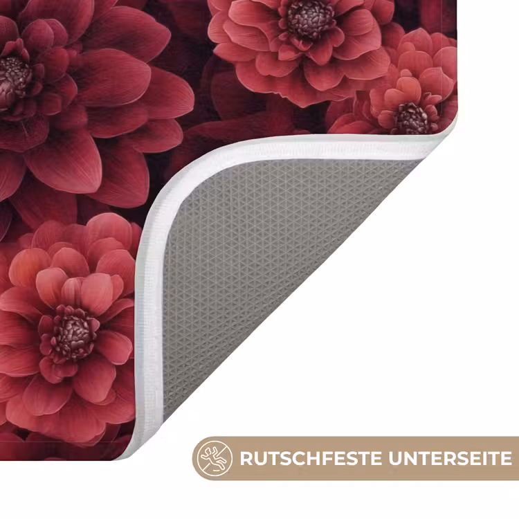 Badematte - Dahlien - Blumen - Rot — 3