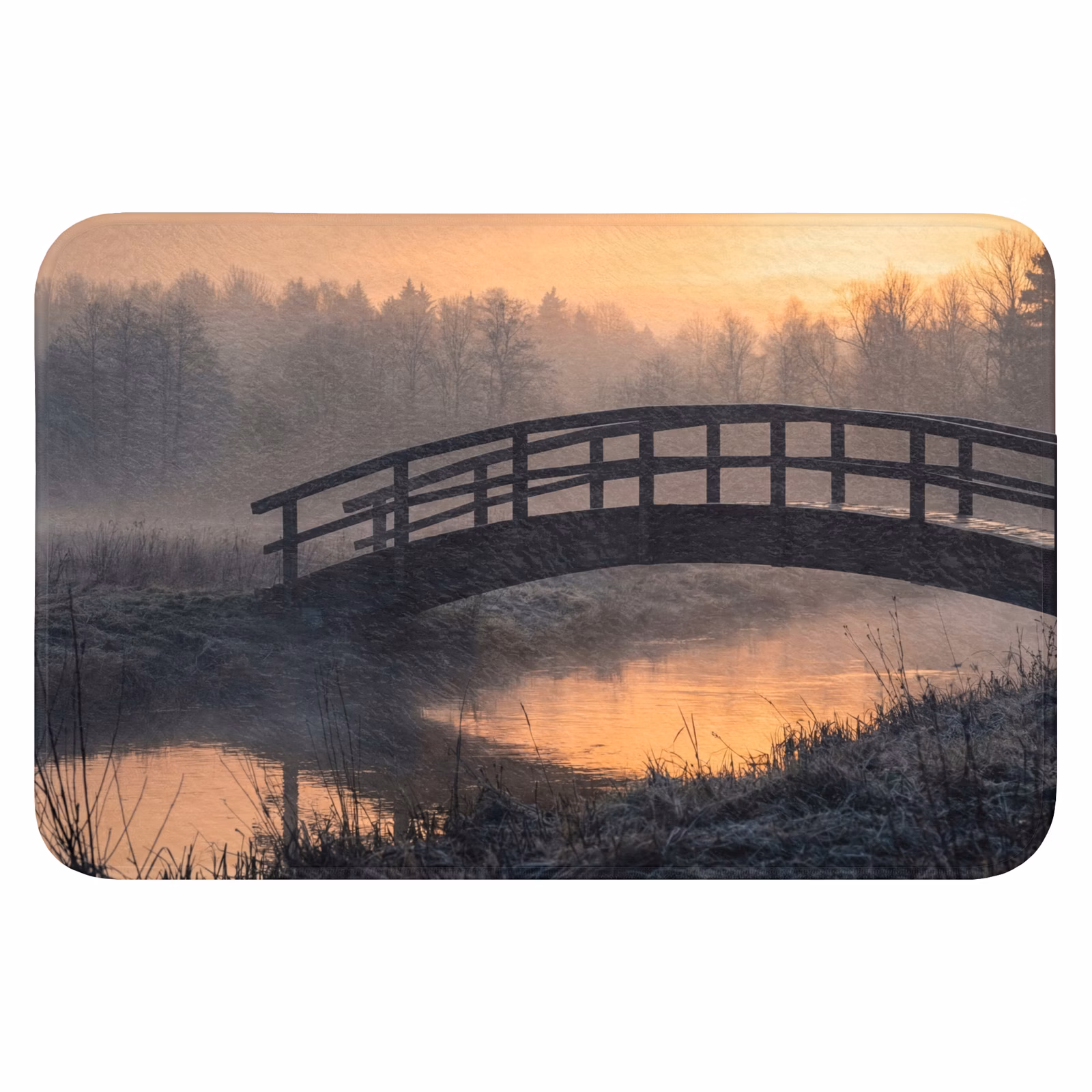 Badematte - Brücke - Nebel - Bäume - Wasser — 1
