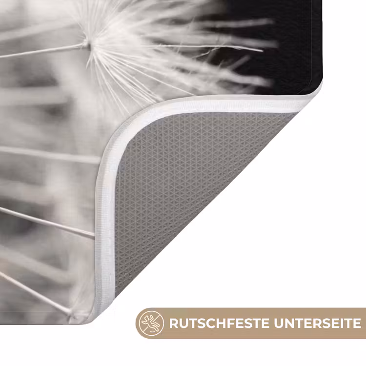 Badematte - Pusteblume - Schwarz - Weiß — 3