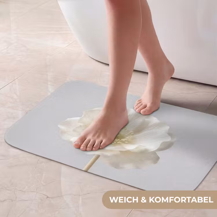 Badematte - Blume - Minimalistisch -Weiß — 5