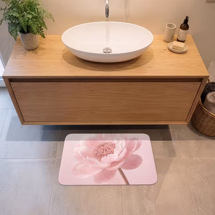 Badematte - Blume - Pfingstrose - Rosa — 2