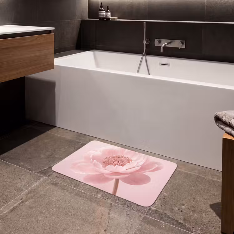 Badematte - Blume - Pfingstrose - Rosa — 4