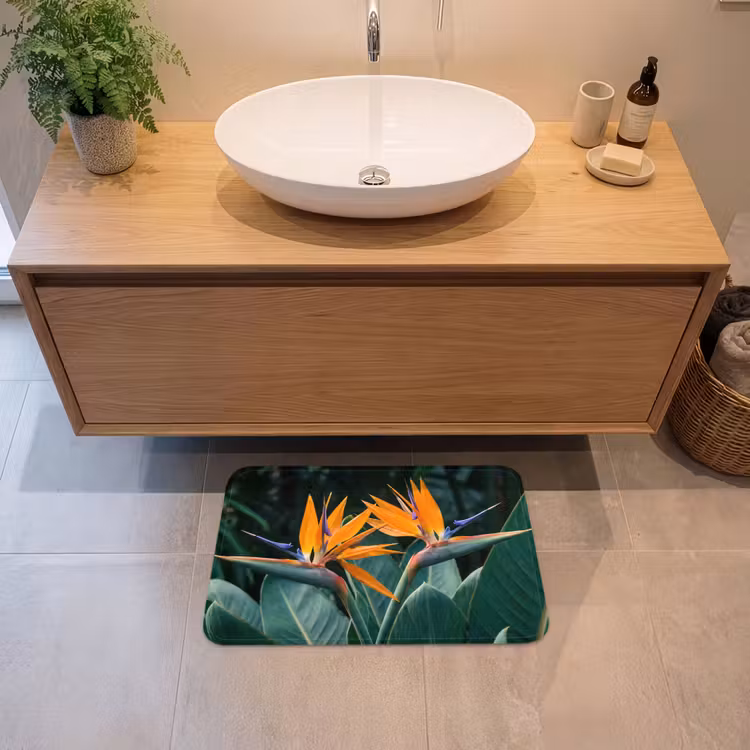 Badematte - Paradiesvogel - Blume - Exotisch — 2