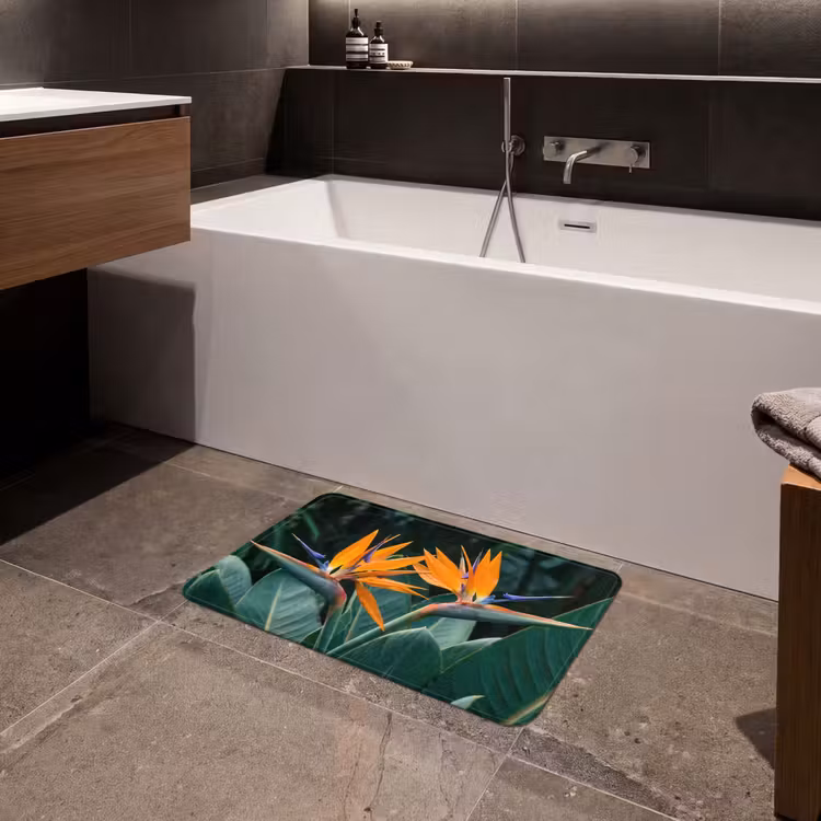 Badematte - Paradiesvogel - Blume - Exotisch — 4
