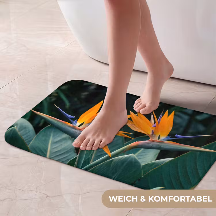 Badematte - Paradiesvogel - Blume - Exotisch — 5