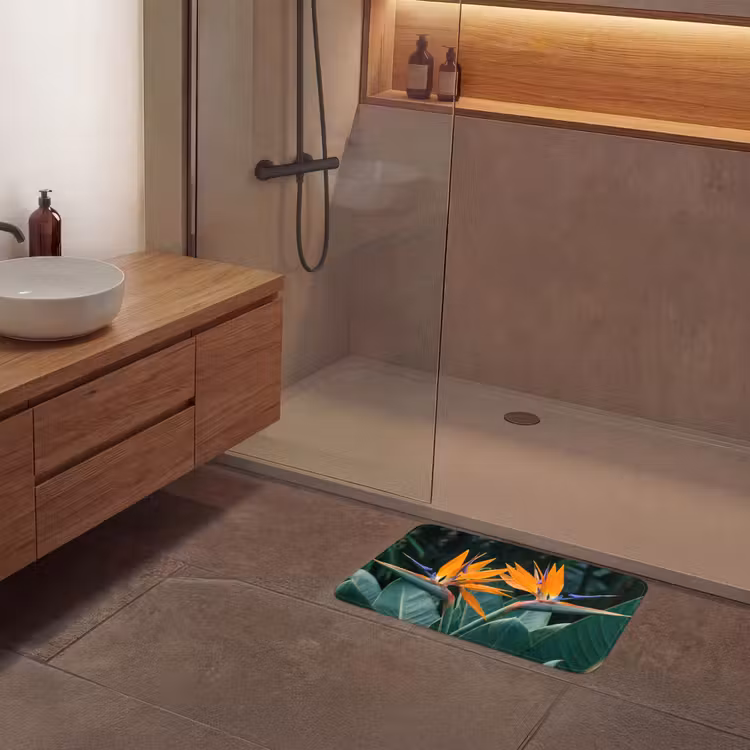 Badematte - Paradiesvogel - Blume - Exotisch — 8