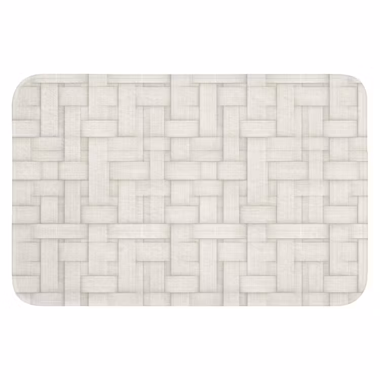 Badematte - Flechtwerk - Streifen - Beige — 1