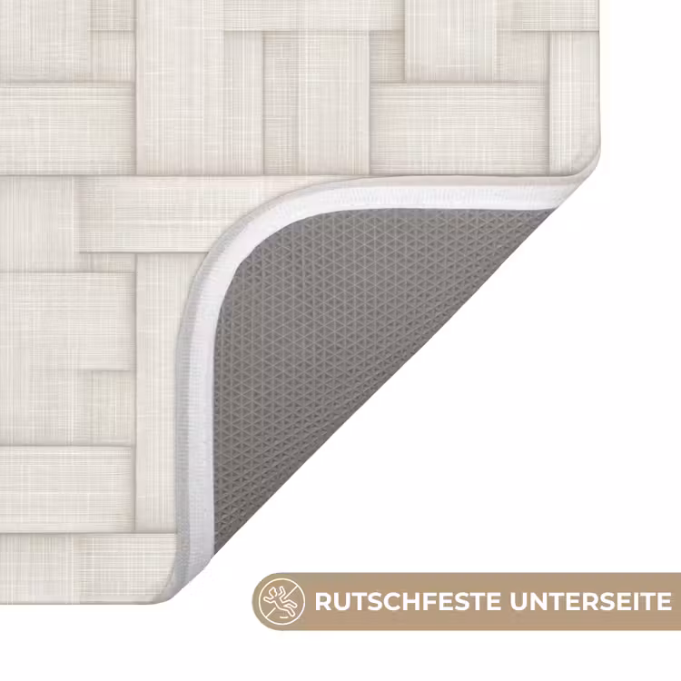 Badematte - Flechtwerk - Streifen - Beige — 3