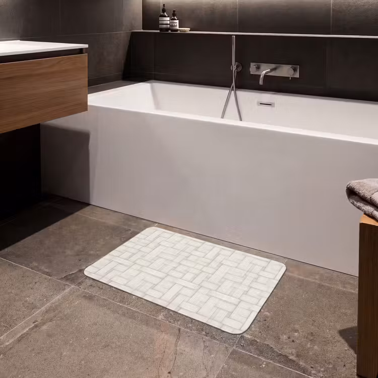 Badematte - Flechtwerk - Streifen - Beige — 4