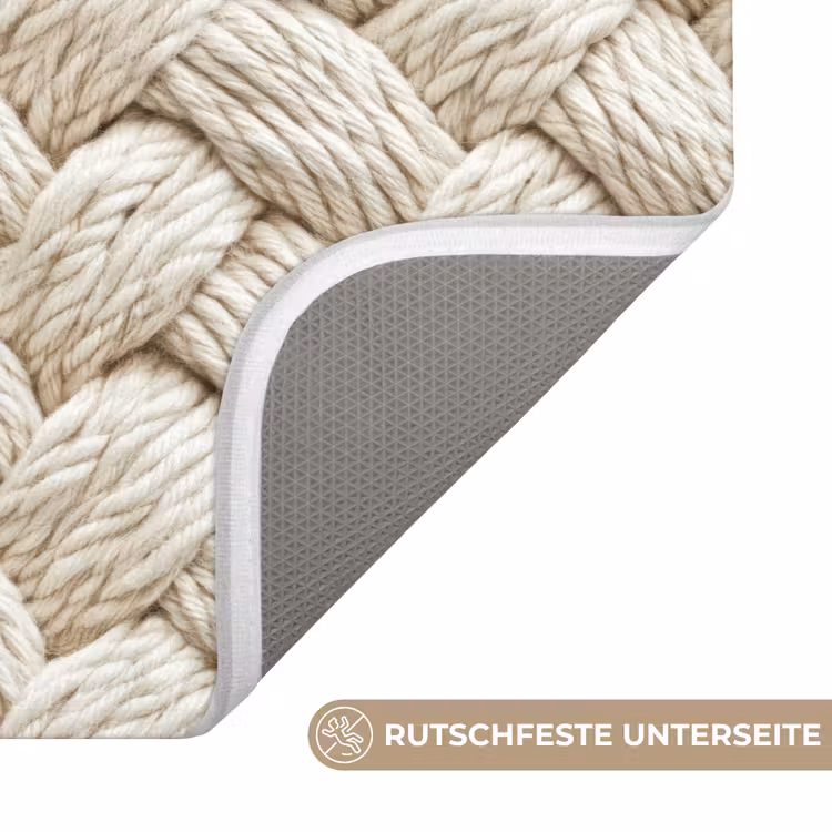 Badematte - Seil - Gestrickt - Beige — 3