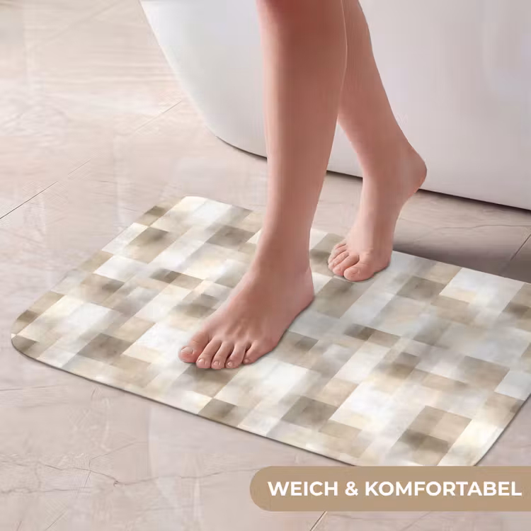 Badematte - Textur - Leinen - Beige — 5