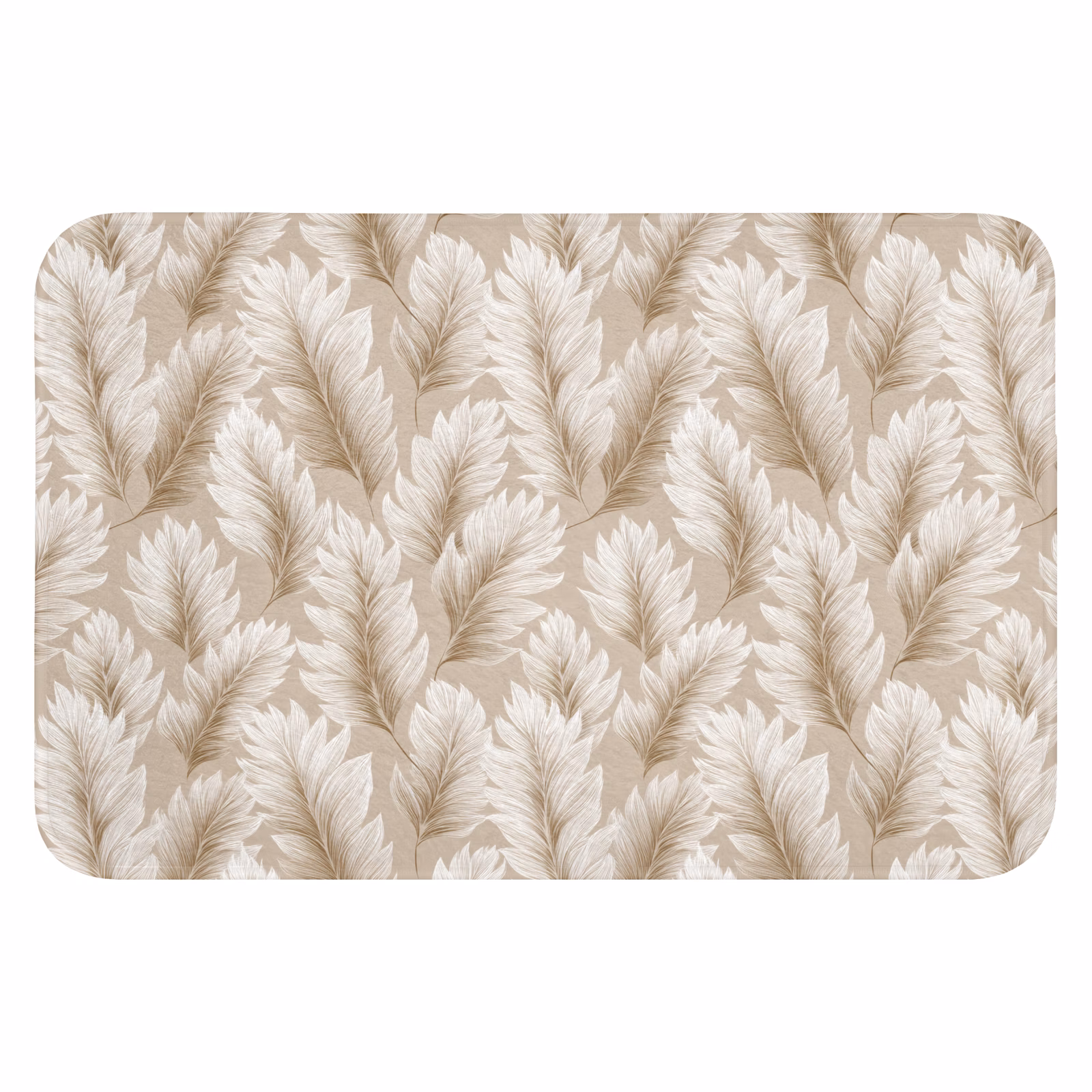 Badematte - Botanisch - Muster - Beige — 1
