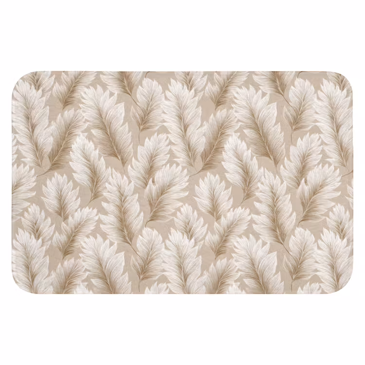 Badematte - Botanisch - Muster - Beige — 1