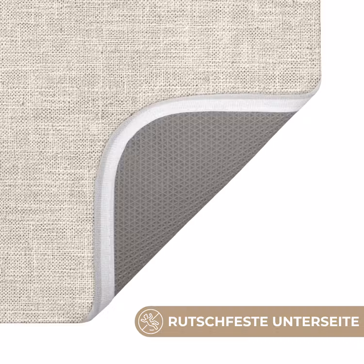 Badematte - Leinen - Textur - Beige — 3