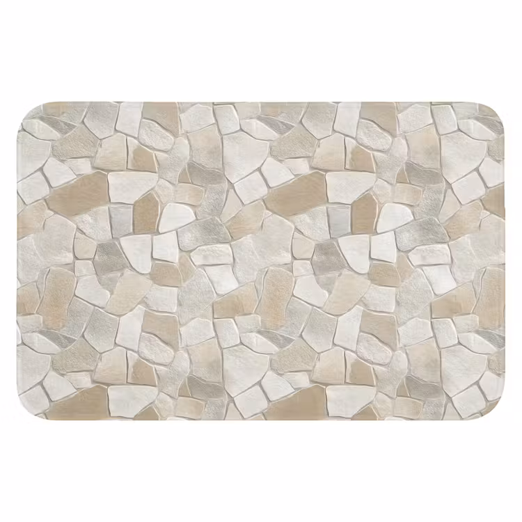 Badematte - Mosaik - Steine - Beige — 1