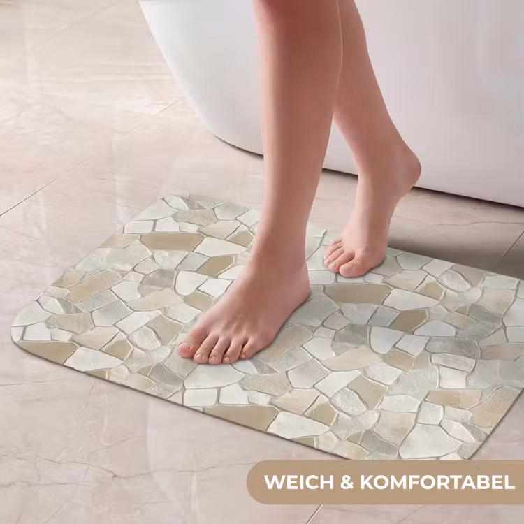 Badematte - Mosaik - Steine - Beige — 5