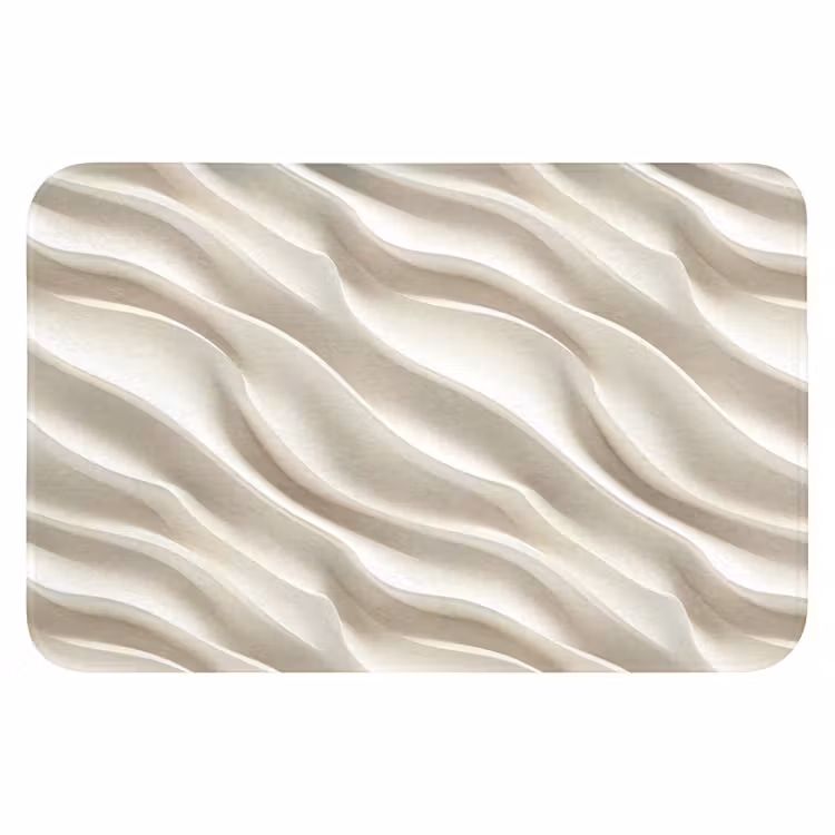 Badematte - Diagonal - Wellen - Creme — 1