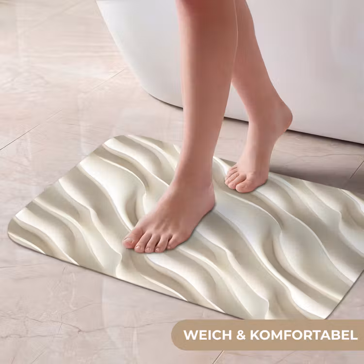 Badematte - Diagonal - Wellen - Creme — 5