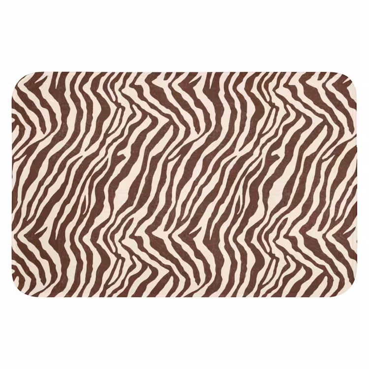 Badematte - Zebra - Muster - Schwarz - Weiß — 1