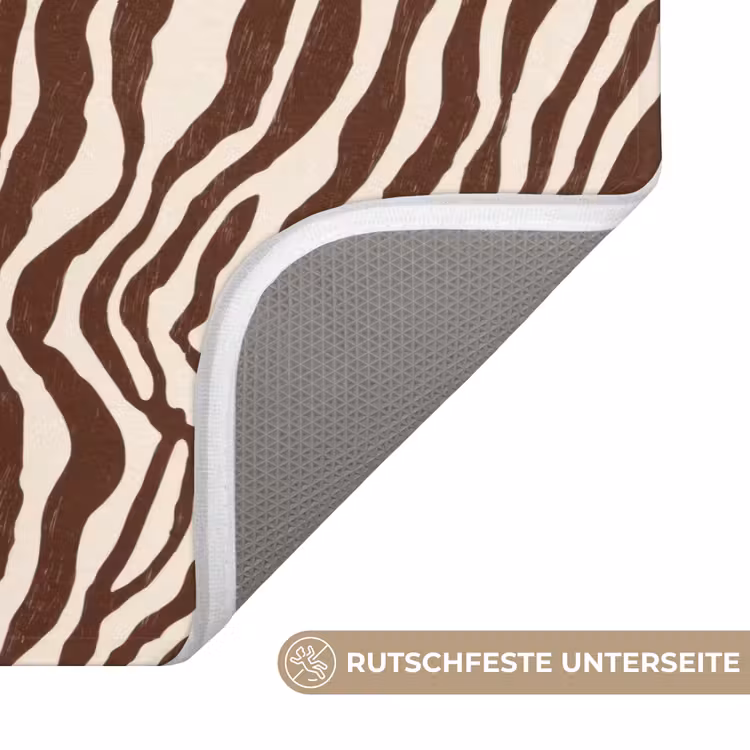 Badematte - Zebra - Muster - Schwarz - Weiß — 3