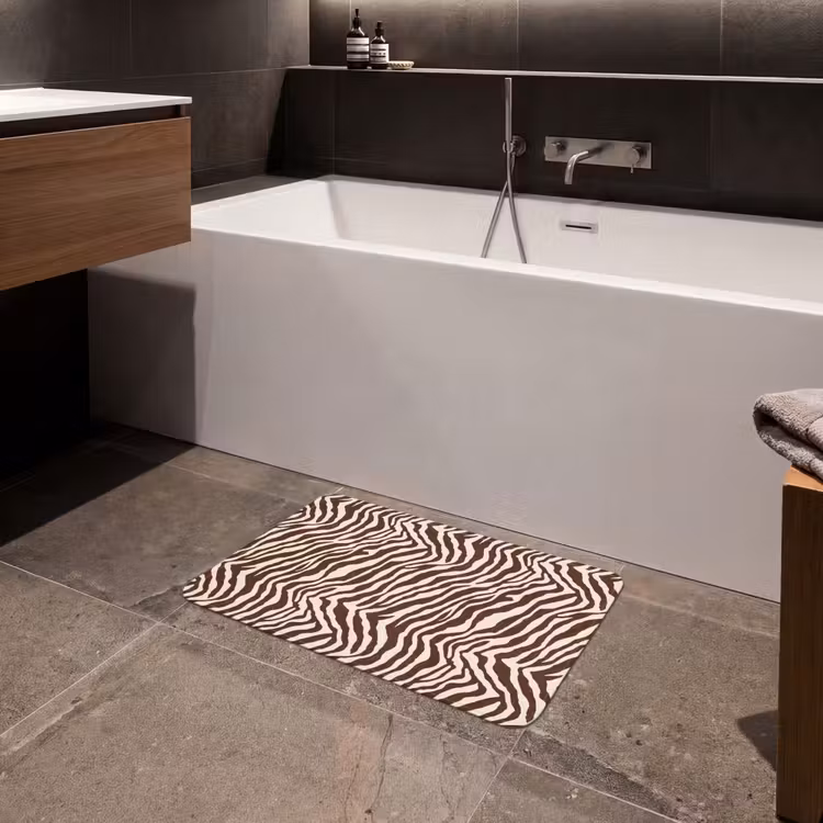 Badematte - Zebra - Muster - Schwarz - Weiß — 4