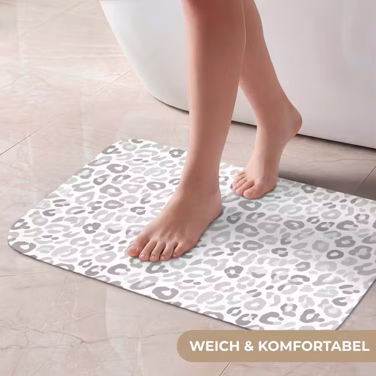 Badematte - Leopard - Motiv - Grau — 5