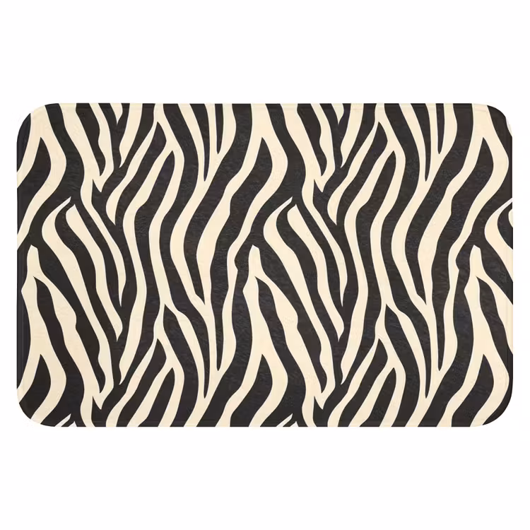 Badematte - Zebra - Druck - Klassisch - Schwarz — 1